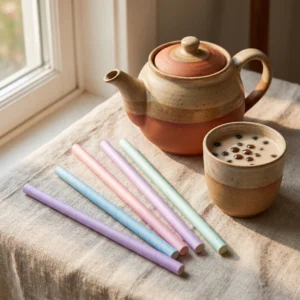 Słomka papierowa do bubble tea (1 szt.) — zdjęcie lifestyle